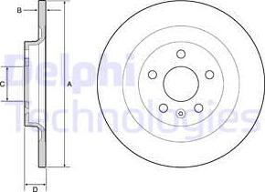 Delphi BG4966C - Тормозной диск autospares.lv