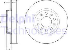 Delphi BG4960C-18B1 - Тормозной диск autospares.lv