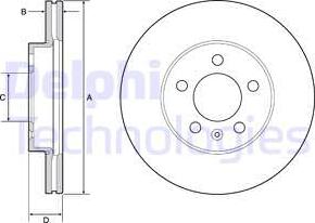 Delphi BG4963C - Тормозной диск autospares.lv