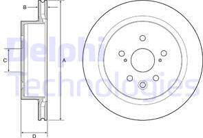 Delphi BG4962C - Тормозной диск autospares.lv