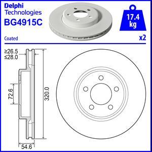 Delphi BG4915C - Тормозной диск autospares.lv