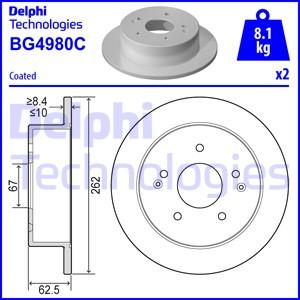 Delphi BG4980C - Тормозной диск autospares.lv