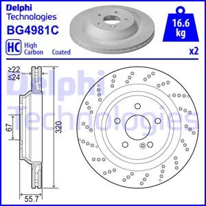 Delphi BG4981C - Тормозной диск autospares.lv