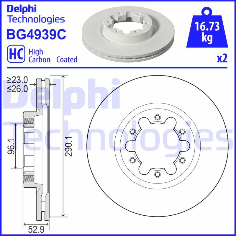 Delphi BG4939C - Тормозной диск autospares.lv