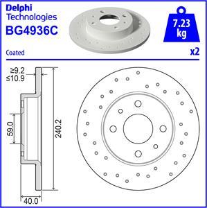Delphi BG4936C - Тормозной диск autospares.lv