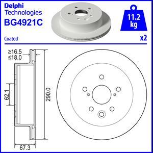 Delphi BG4921C - Тормозной диск autospares.lv