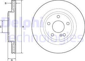 Delphi BG4927C-18B1 - Тормозной диск autospares.lv