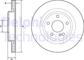 Delphi BG4927C - Тормозной диск autospares.lv