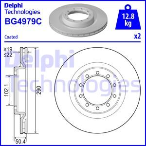 Delphi BG4979C - Тормозной диск autospares.lv