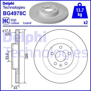Delphi BG4978C - Тормозной диск autospares.lv