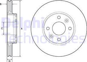 Delphi BG4459 - Тормозной диск autospares.lv