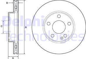 Delphi BG4554C - Тормозной диск autospares.lv