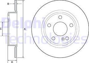 Delphi BG4555C - Тормозной диск autospares.lv