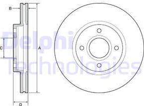Delphi BG4569C - Тормозной диск autospares.lv