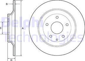 Delphi BG4567C - Тормозной диск autospares.lv