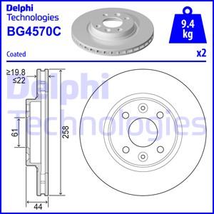 Delphi BG4570C-18B1 - Тормозной диск autospares.lv