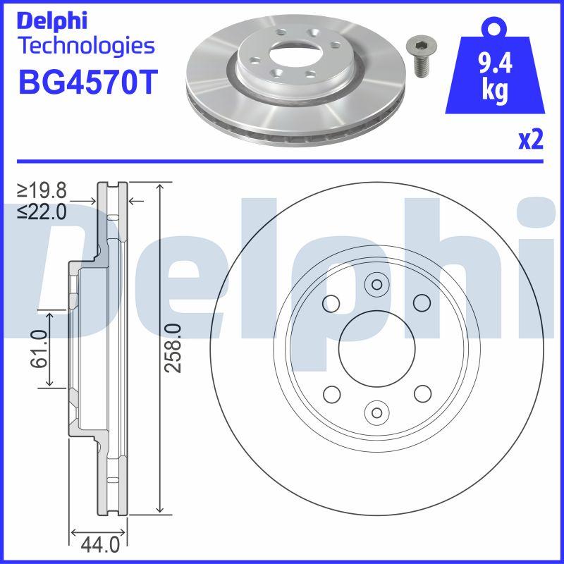 Delphi BG4570T - Тормозной диск autospares.lv