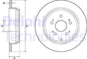 Delphi BG4694C - Тормозной диск autospares.lv