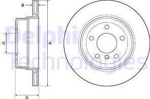 Delphi BG4695C - Тормозной диск autospares.lv