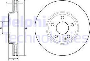 Delphi BG4646C - Тормозной диск autospares.lv