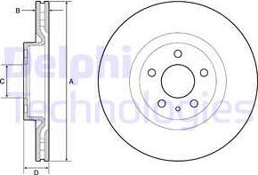 Delphi BG4654C - Тормозной диск autospares.lv