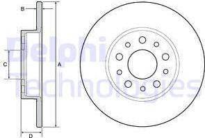 Delphi BG4655C - Тормозной диск autospares.lv