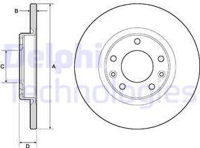 Delphi BG4661C-19B1 - Тормозной диск autospares.lv