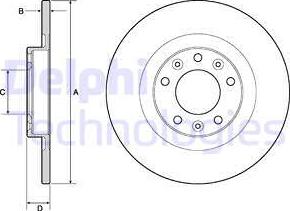 Delphi BG4662C-19B1 - Тормозной диск autospares.lv