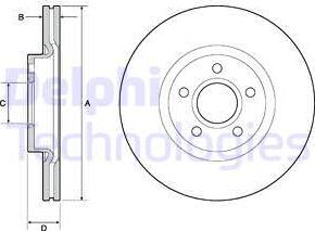 Delphi BG4676C - Тормозной диск autospares.lv