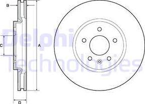 Delphi BG4672C - Тормозной диск autospares.lv