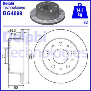 Delphi BG4099 - Тормозной диск autospares.lv