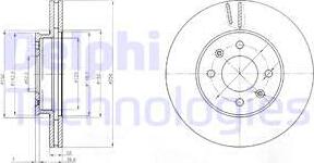 Delphi BG4096C-18B1 - Тормозной диск autospares.lv