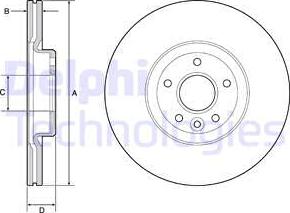 Delphi BG4056C - Тормозной диск autospares.lv