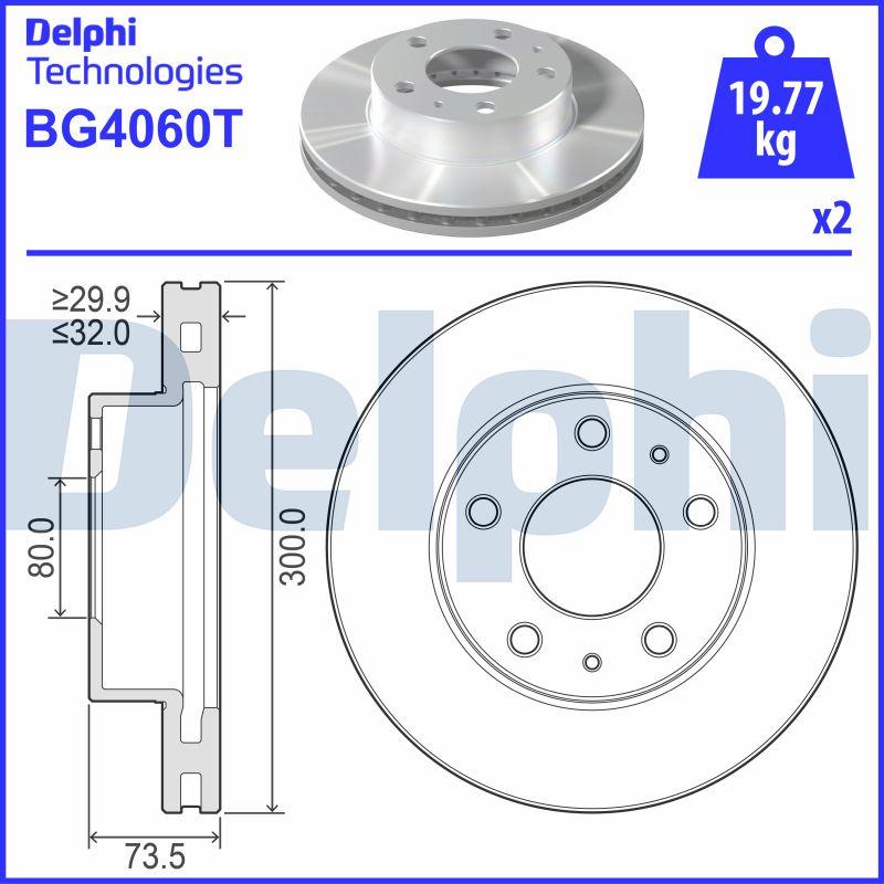 Delphi BG4060T - Тормозной диск autospares.lv