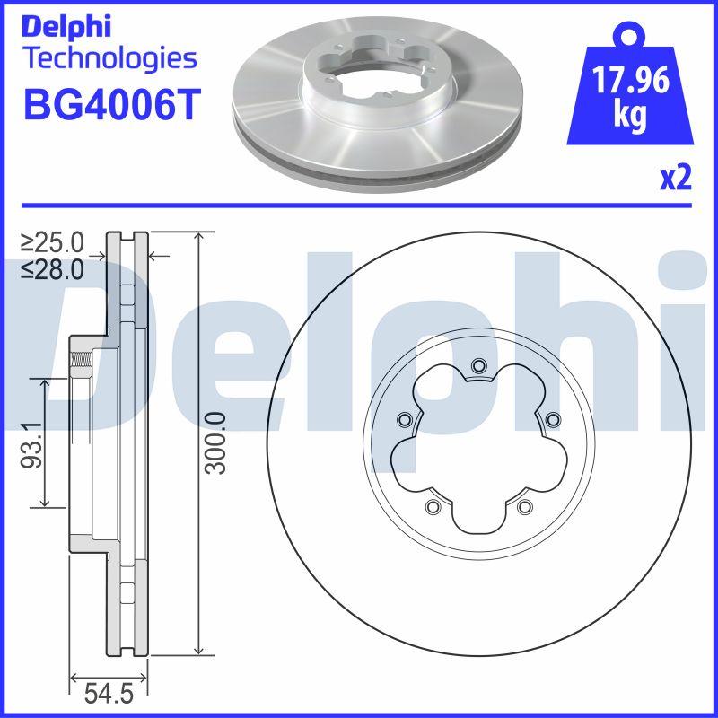 Delphi BG4006T - Тормозной диск autospares.lv
