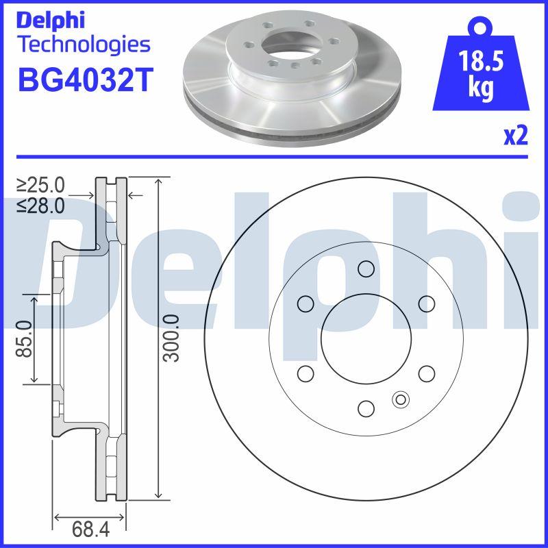 Delphi BG4032T - Тормозной диск autospares.lv