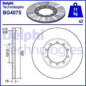 Delphi BG4075 - Тормозной диск autospares.lv