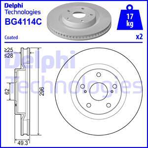 Delphi BG4114C-18B1 - Тормозной диск autospares.lv