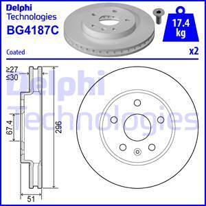 Delphi BG4187C-18B1 - Тормозной диск autospares.lv