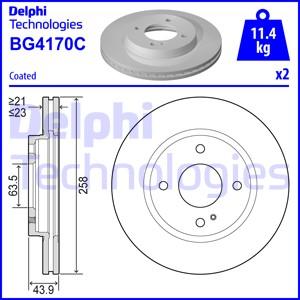 Delphi BG4170C - Тормозной диск autospares.lv