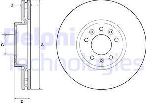 Delphi BG4805C - Тормозной диск autospares.lv