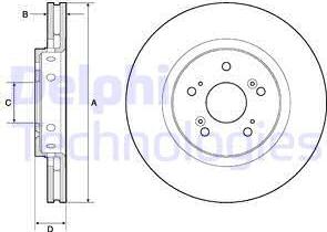 Delphi BG4808C - Тормозной диск autospares.lv