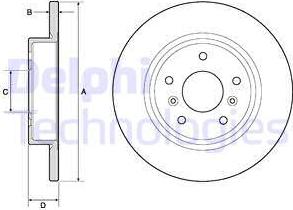 Delphi BG4807C - Тормозной диск autospares.lv