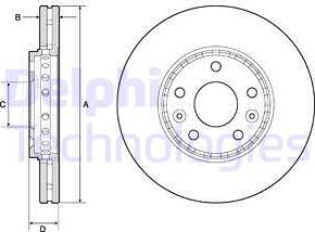 Delphi BG4815C - Тормозной диск autospares.lv