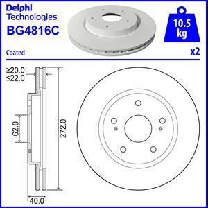 Delphi BG4816C - Тормозной диск autospares.lv