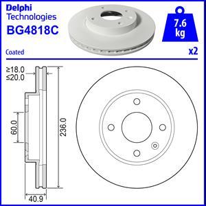 Delphi BG4818C - Тормозной диск autospares.lv