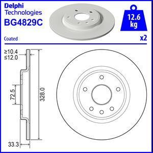 Delphi BG4829C - Тормозной диск autospares.lv