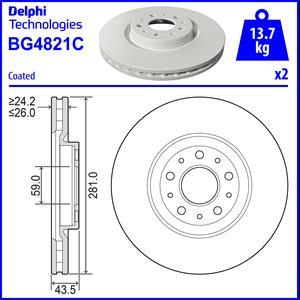 Delphi BG4821C - Тормозной диск autospares.lv
