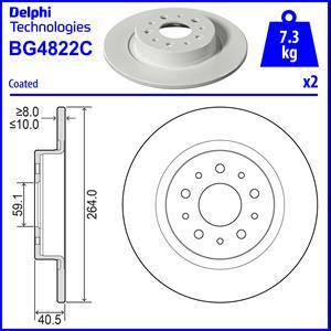 Delphi BG4822C - Тормозной диск autospares.lv