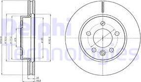 Delphi BG4343C - Тормозной диск autospares.lv